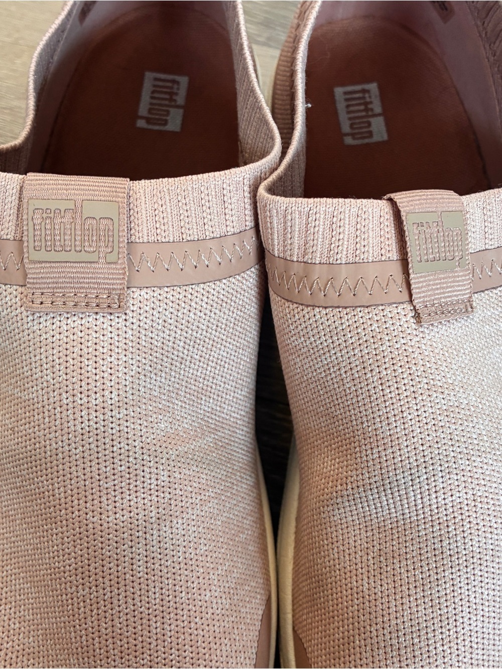 Fitflop ultraknit stretchy slip on comfort casual shoe neutral mauve pink - Picture 2 of 8